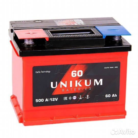 Аккумулятор Unikum 60 ач 500 А