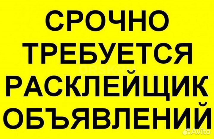Расклейщик объявлений ежедневные выплаты