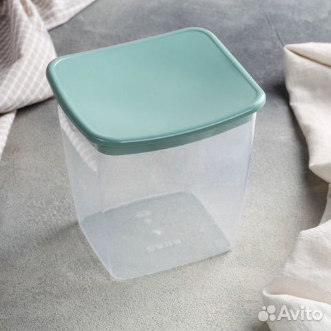 Ёмкость для сыпучих продуктов, квадратная, 1 л, цв