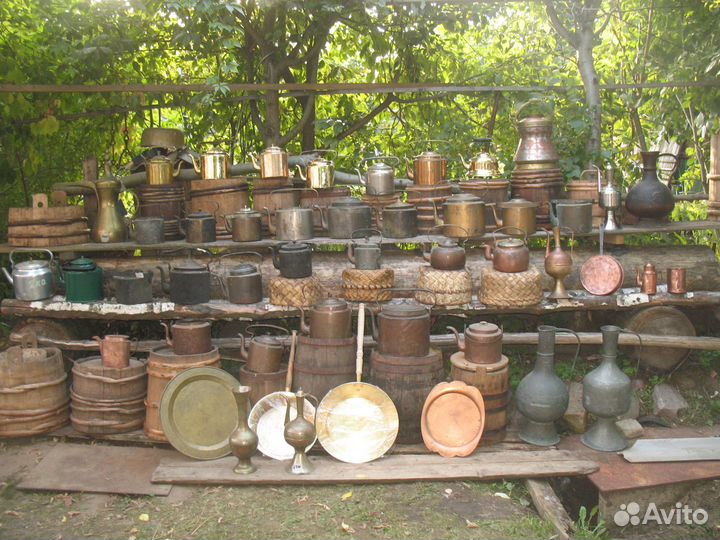 Чайник медь, латунь умывальник, котелок, ковш