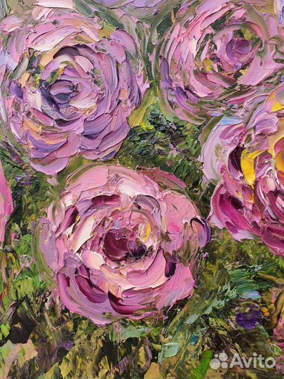 Картина маслом розы
