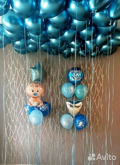 Воздушные Шарики на Выписку из Роддома для Мальчик