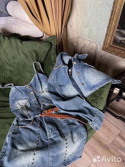 Джинсовый костюм женский