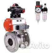 Кран шаровой DN.ru кшфп.316.200 Ду25 Ру40, фланцевый, полнопроходной, двухсоставной, корпус - нержав