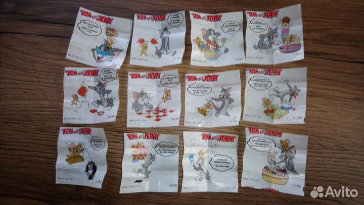 Вкладыши от жвачек Том и Джерри