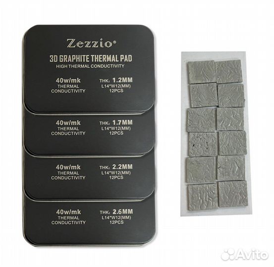 Zezzio графитовые термопрокладки 1.2 mm 40 Вт/Мк