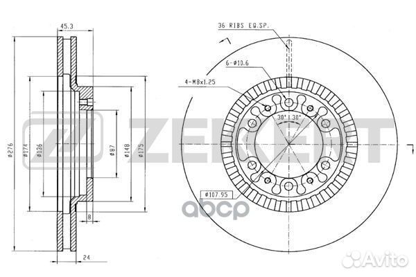 Диск торм. перед. Mitsubishi L200 II III 92