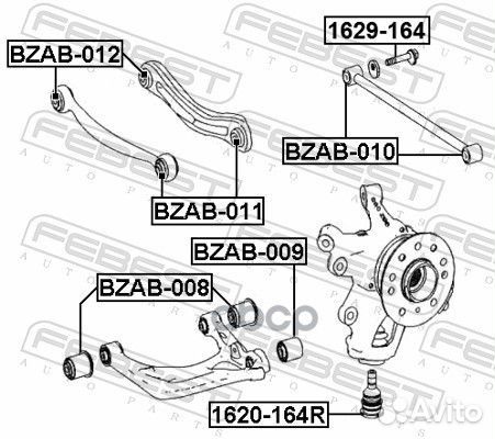 Сайлентблок bzab-012 bzab-012 Febest