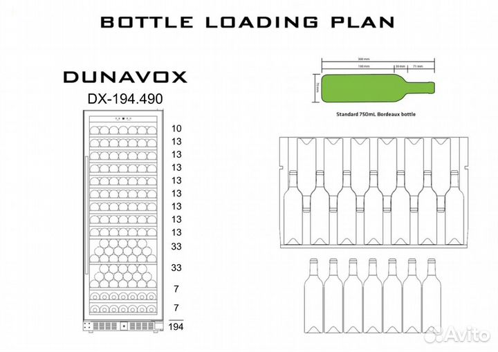 Винный шкаф Dunavox DX-194.490SSK