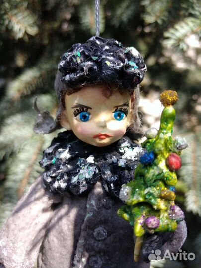 Ватные елочные игрушки ручной работы