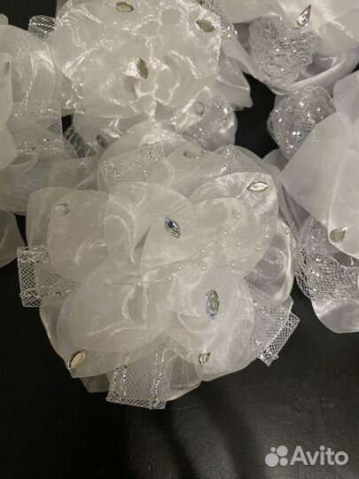 Банты для волос белые