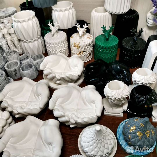 Кашпо из гипса