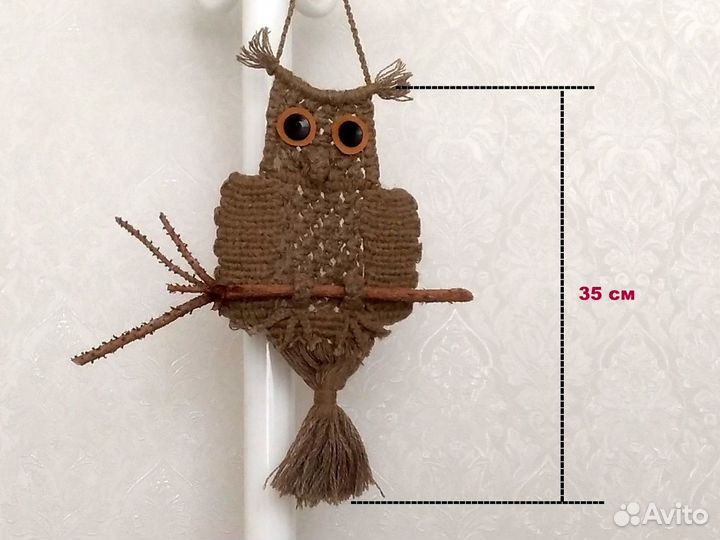 Макраме панно настенное Сова