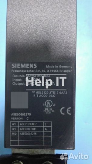 2-х двигательный модуль Siemens 6SL3120-2TE13-0AA3