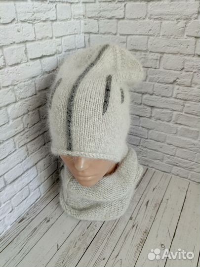 Комплект шапка снуд пух норки