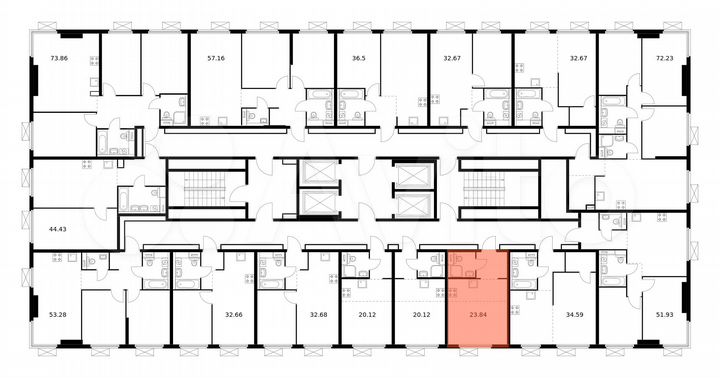 Квартира-студия, 23,8 м², 15/33 эт.