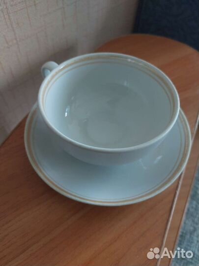 Чашка с блюдцем фарфор дулево
