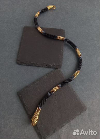 Жгут колье из бисера змея ручной работы