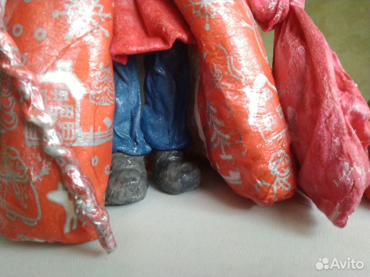Ватные игрушки Дед Мороз и Снегурочка