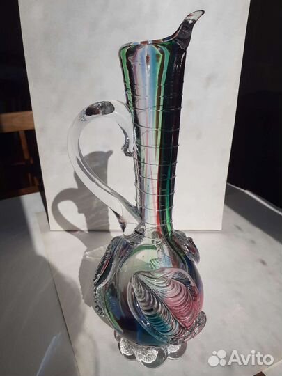 Ваза кувшин СССР цветное стекло