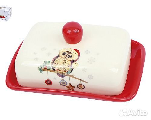 Масленка Owl Christmas Фарфор в подарочной упаковк