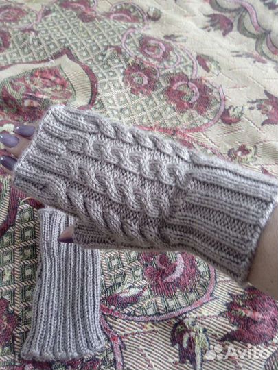 Гетры вязаные + митенки