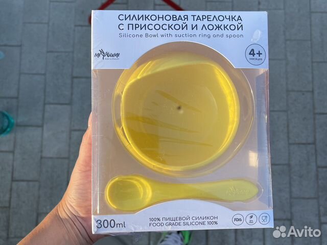 Силиконовая тарелка с ложкой детская