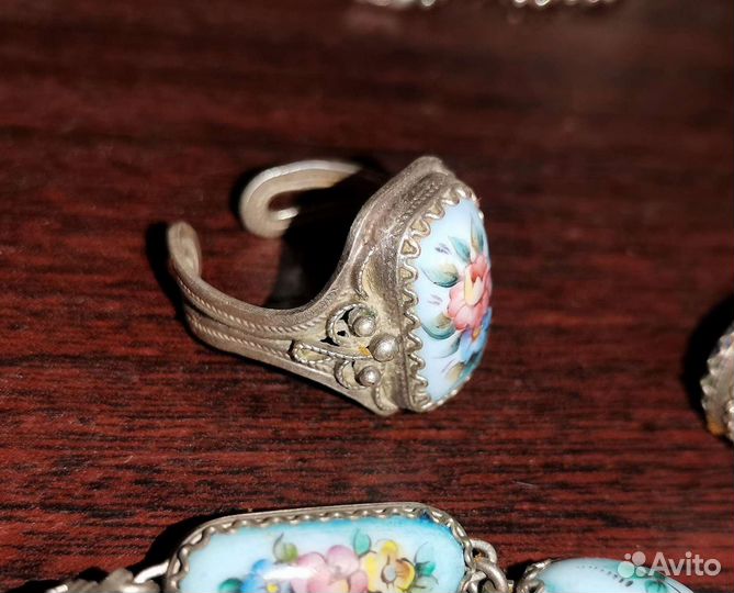 Финифть, кольцо, колье СССР