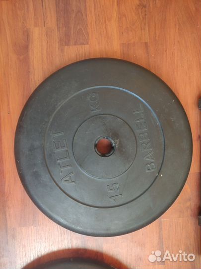 Диски для штанги 15 кг Barbell Atlet