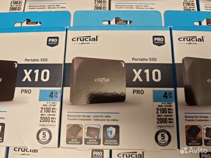 4TB Внешний USB SSD Crucial X10 Pro (2100MB/s)