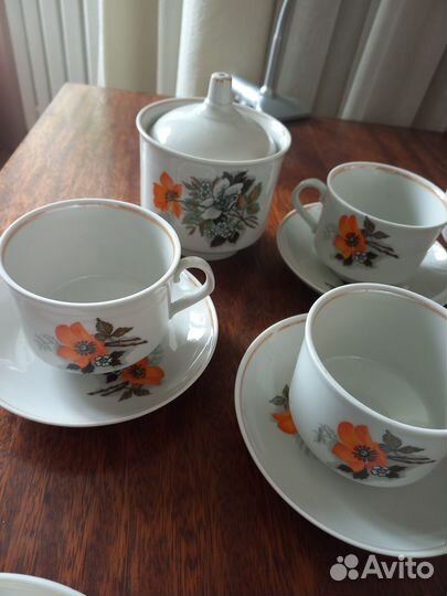 Красивый чайный сервиз СССР новый