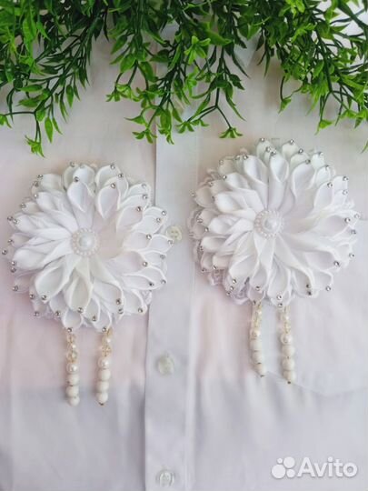 Банты для волос белые