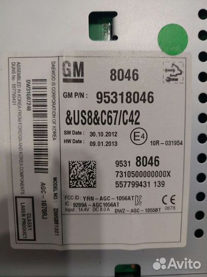 Магнитола для Chevrolet Cruze (рестайлинг)