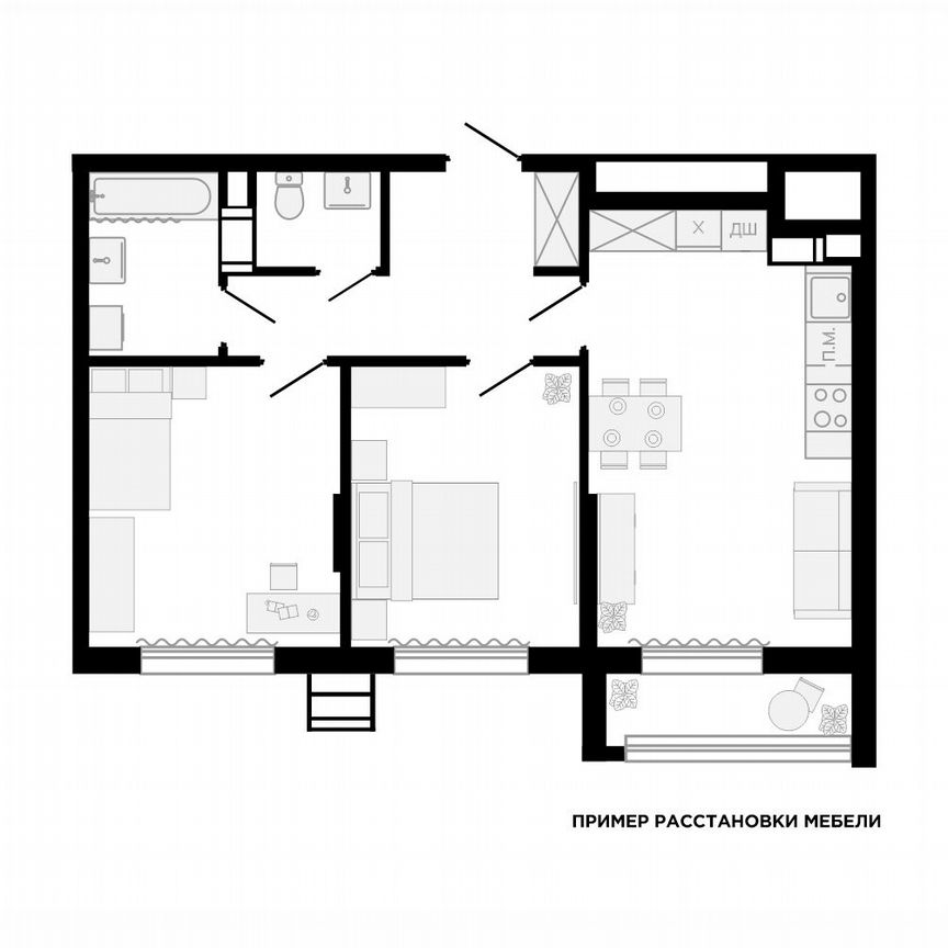 2-к. квартира, 61,7 м², 8/9 эт.