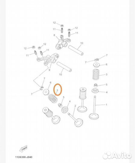 Оригинальная пружина клапана Yamaha XT660 Grizzly