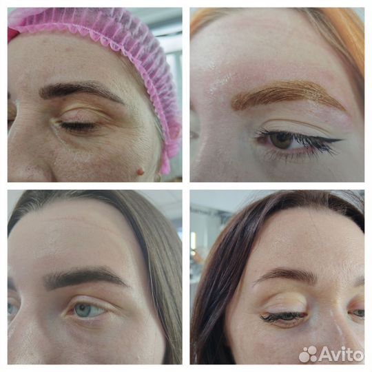 Наращивание ресниц, оформление бровей