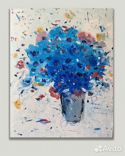 Большая картина маслом на холсте букет