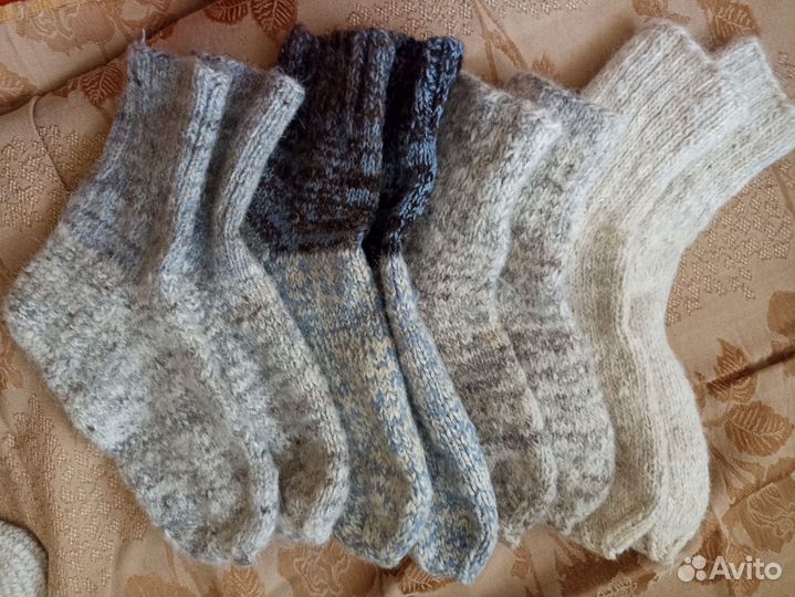 Носки из овечьей шерсти вязаные
