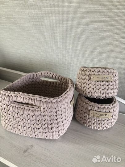 Набор корзин из трикотажной пряжи