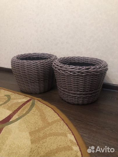 Кашпо для цветов из ротанга