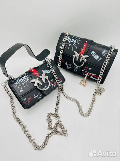 Сумка Pinko graffiti, натуральная кожа, премиум качество