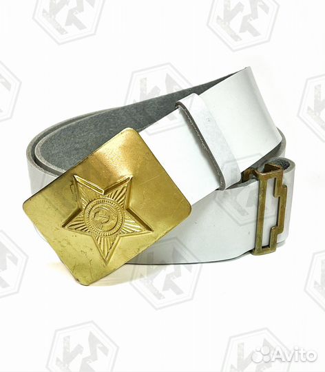 Ремень кожаный солдатский парадный, дембельский