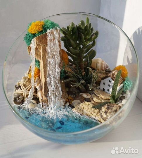 Флорариум, композиции в стекле