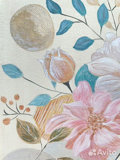 Картина Нежность в цветах ручная работа 20*20