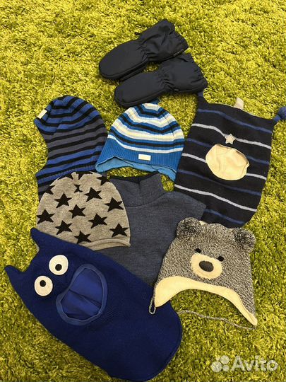 Шапки, манишка, краги reima, lenne, kivat, h&m