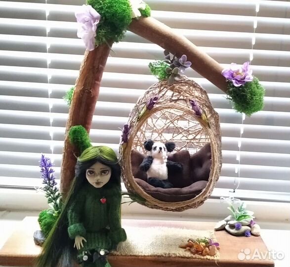 Качели для кукол ручной работы