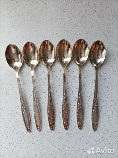 Набор чайных ложек. Кольчугино, мельхиор, СССР