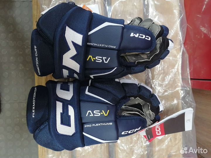 Краги CCM tacks AS-V PRO SR (NAV/WHT 14