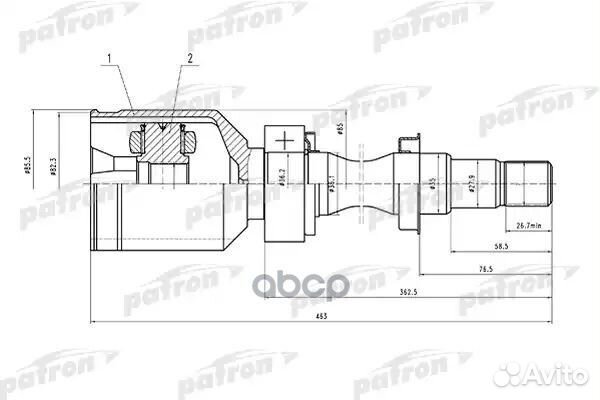 ШРУС внутренний правый 20x35x23 toyota carina E