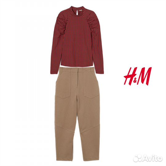 Брюки женские H&M бежевые 46/48 50/52 54/56 размер